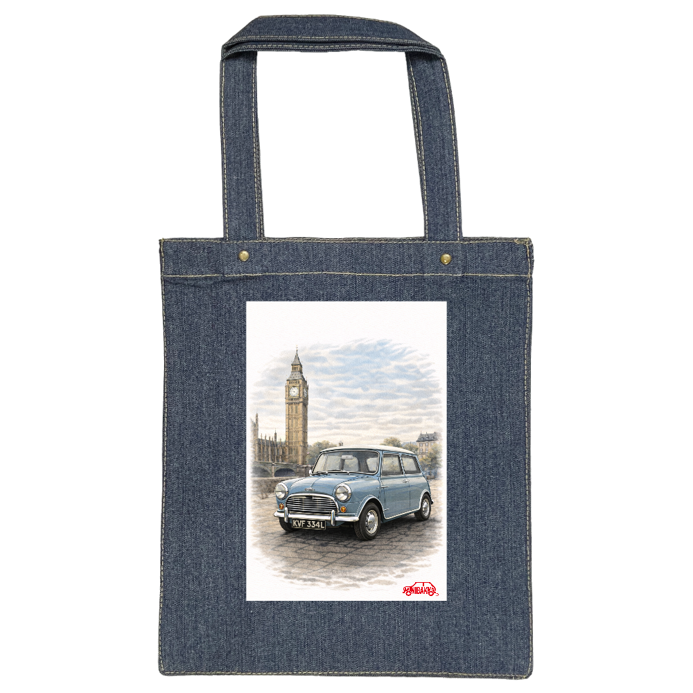 MINIBAKKA ローバーミニ　ブルー　13ozデニムボックススタッズトート｜MARKLESS STYLE