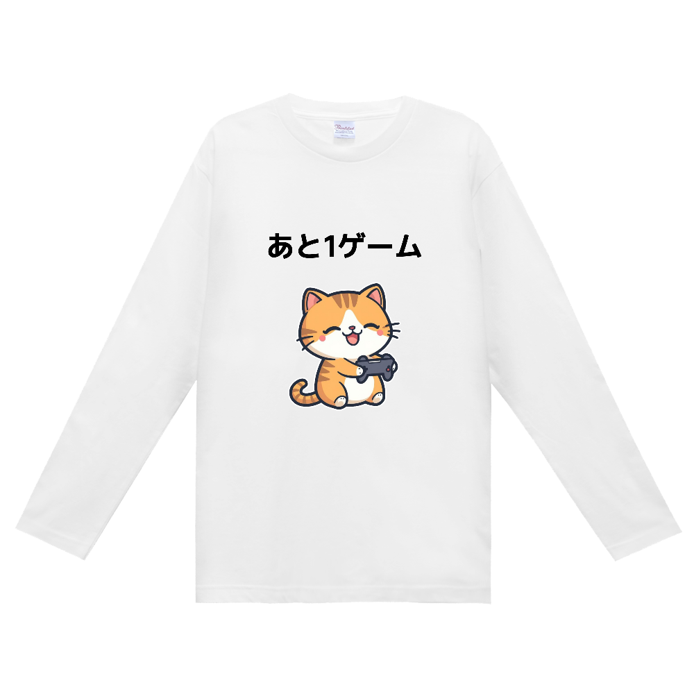 ゆるかわゲーム猫ロングTシャツ