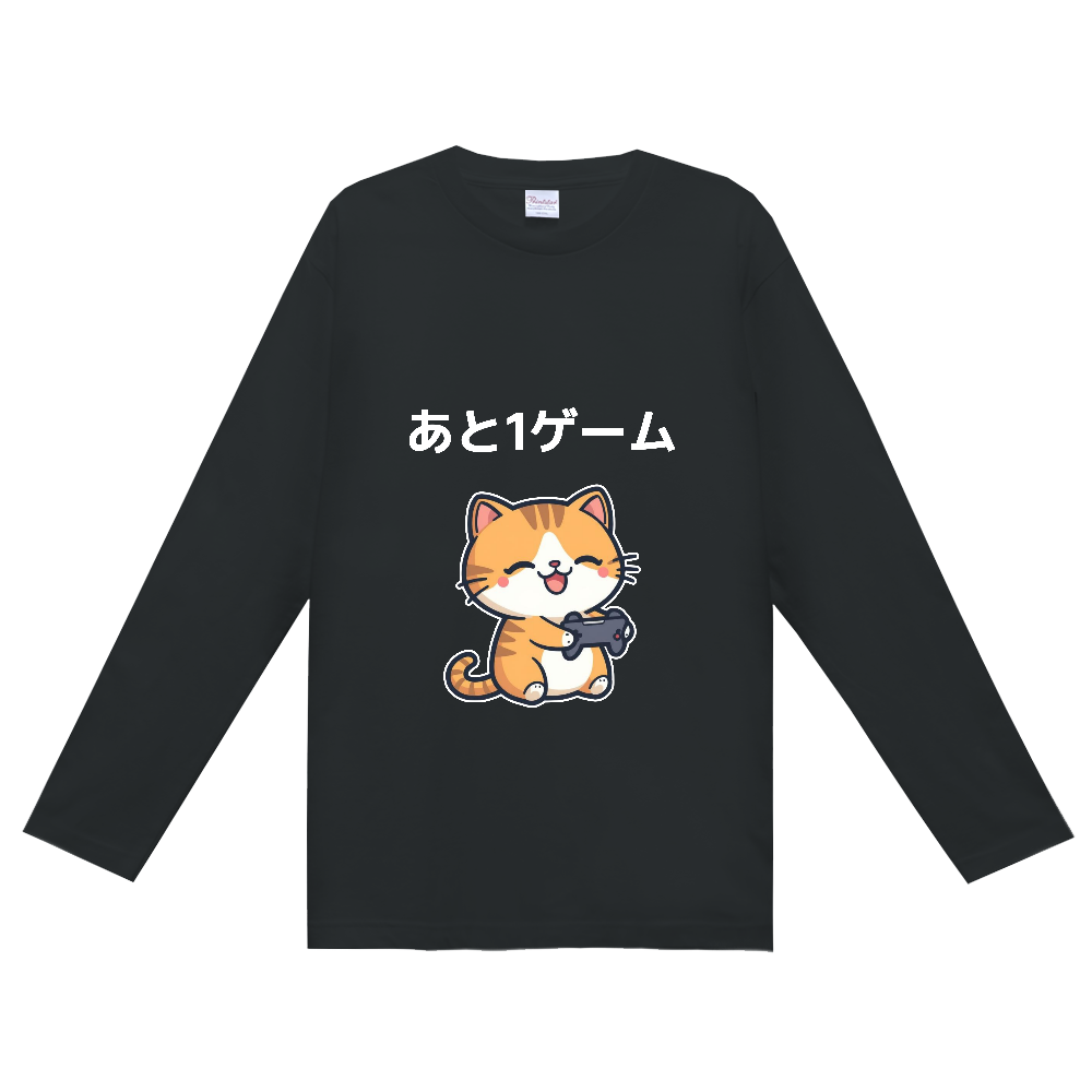 ゆるかわゲーム猫(白文字)Tシャツ