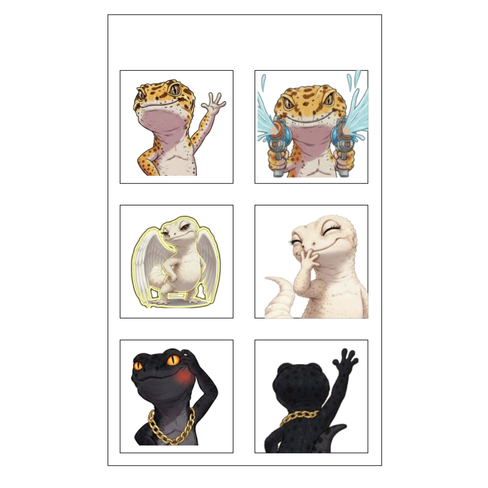 ゆるっとレオパ三銃士|なかよし6枚セット