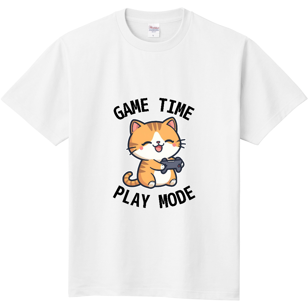 ゆるかわゲーム猫ロゴTシャツ