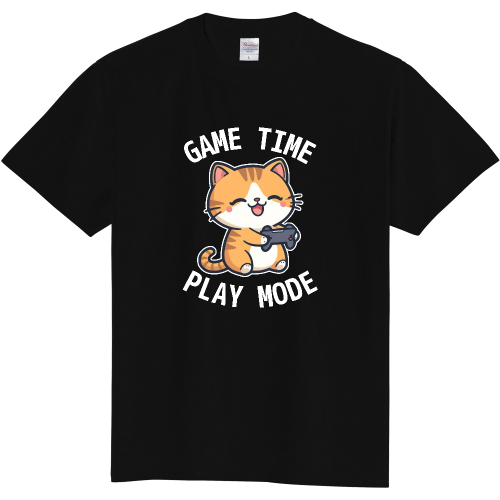 ゆるかわゲーム猫ロゴT(白文字)