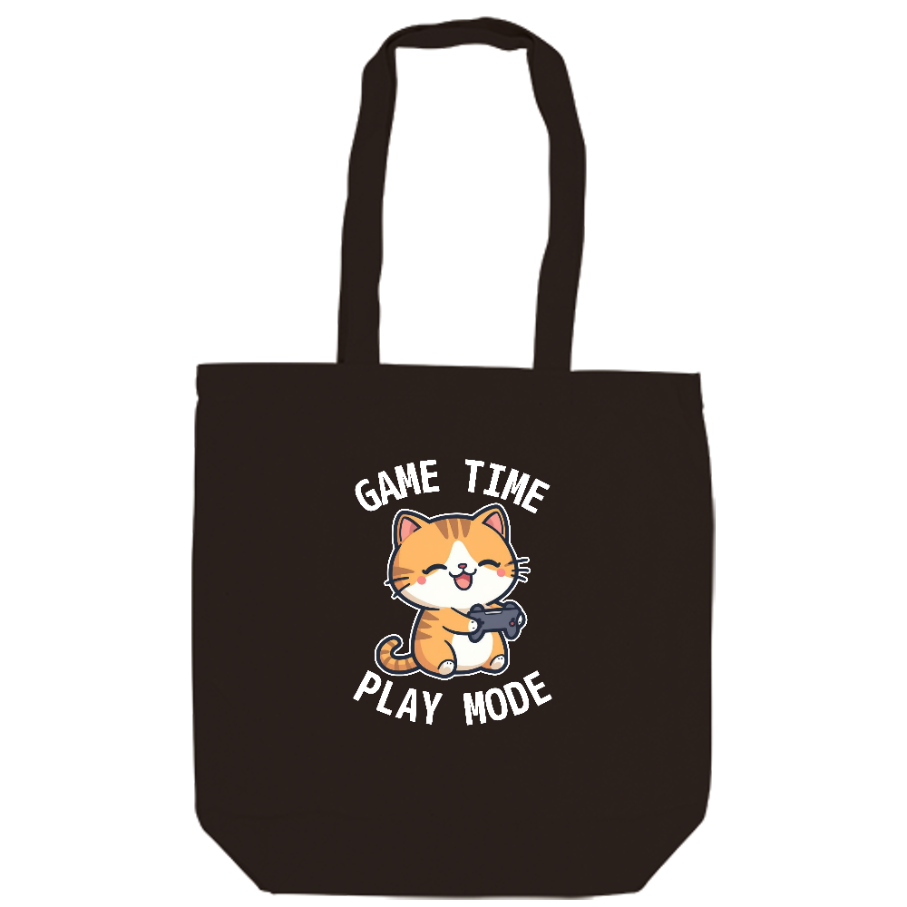 ゆるかわゲーム猫ロゴ(白文字)トートバッグ