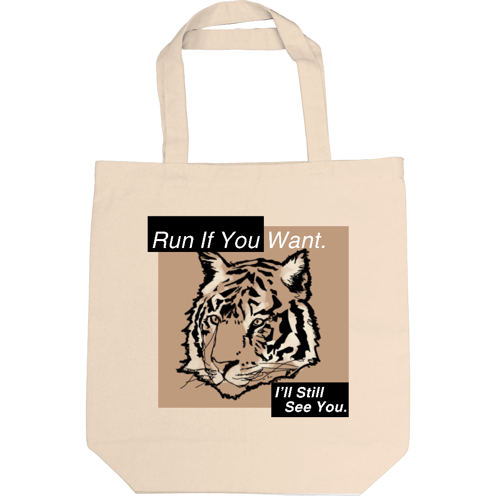 トートバッグ タイガー｜A4収納｜厚手キャンバス｜綿100%｜シンプルデザイン｜虎｜通勤 通学