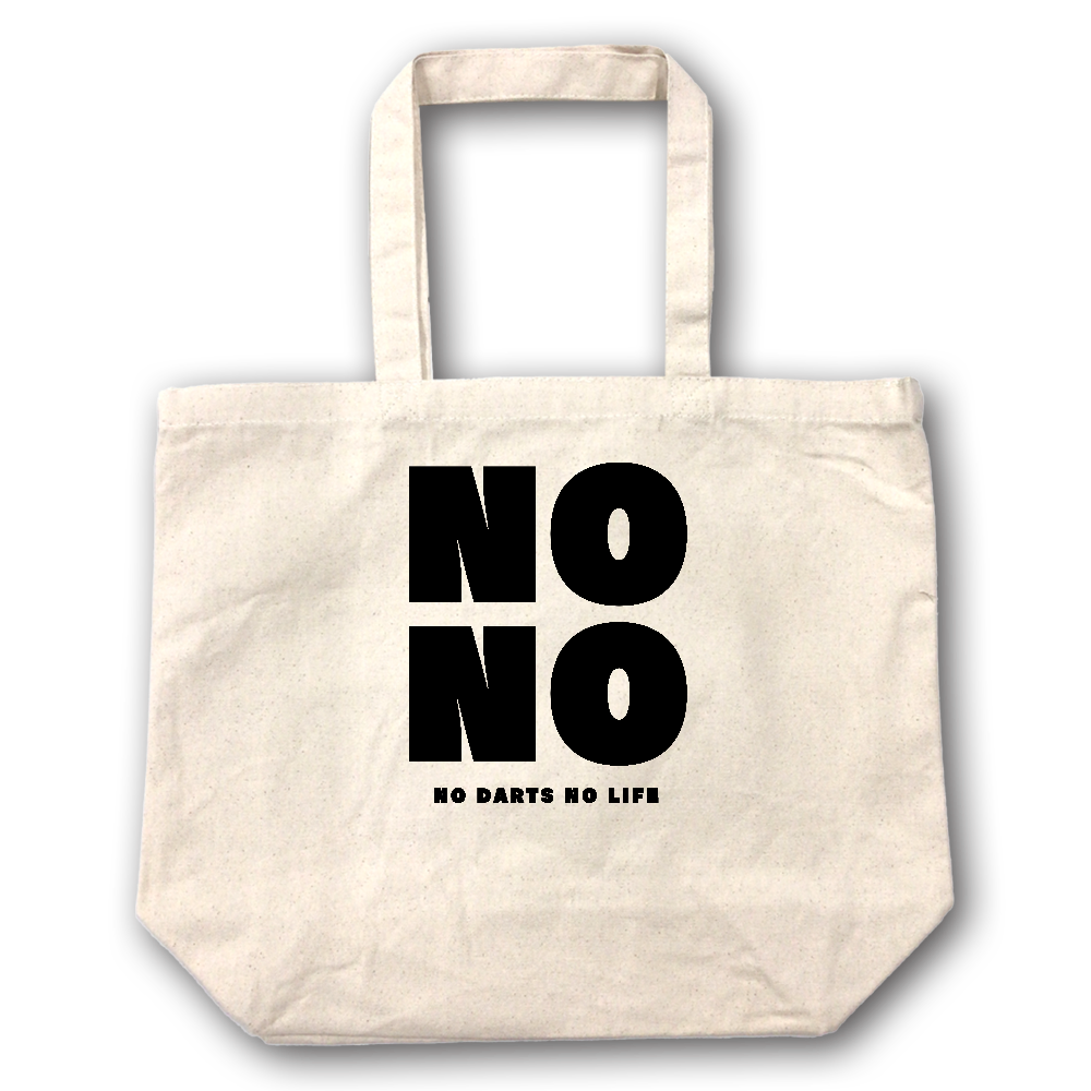 NO DARTS NO LIFE】キャンバス トートバッグ（選べる2サイズ M/L）12oz マチ付 ナチュラル
