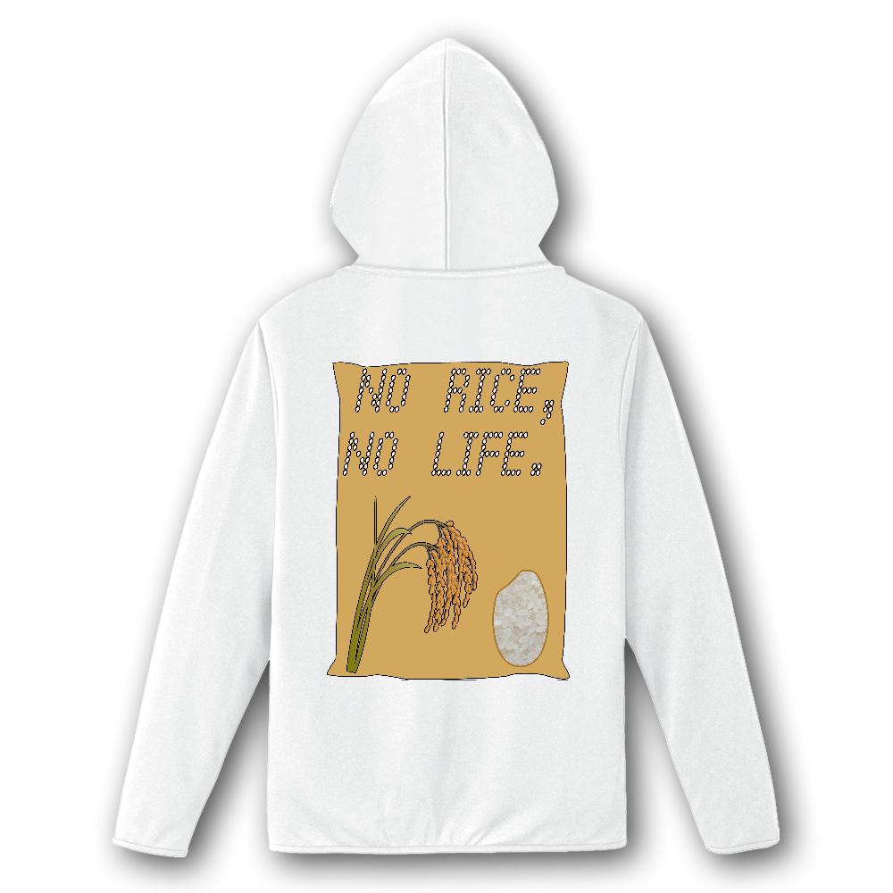 No Rice,No Life パーカー＜粒揃え文字（袋内）＞