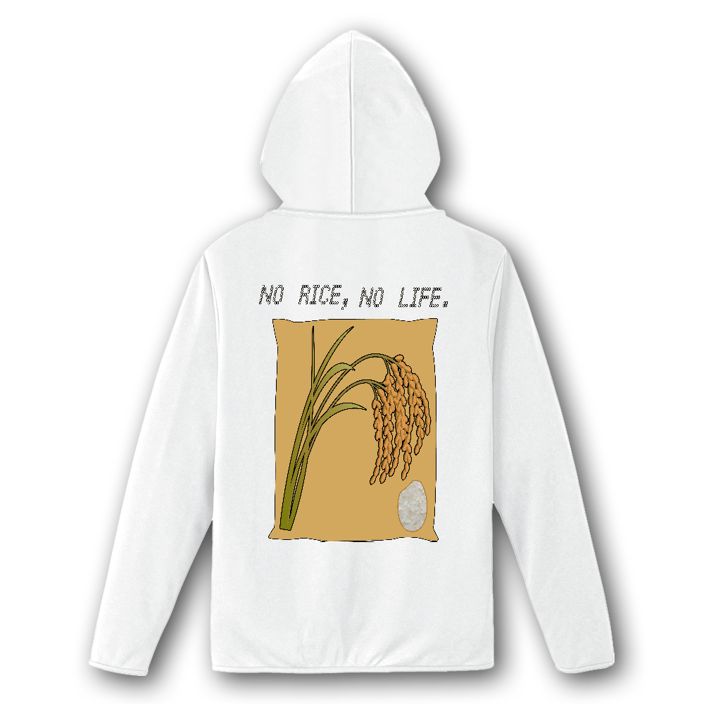 No Rice,No Life パーカー＜粒揃え文字（袋外）＞