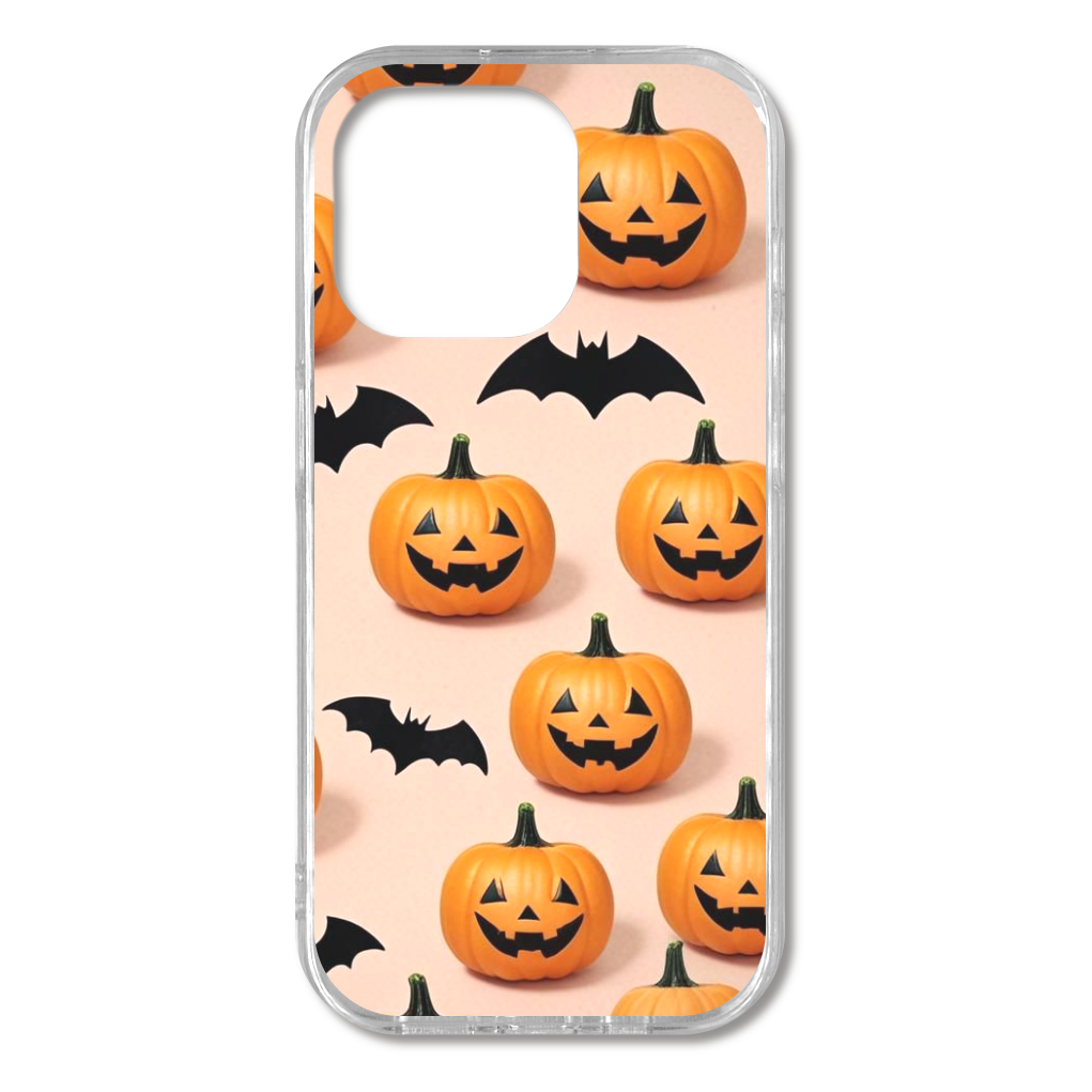 かぼちゃとこうもりのパターン iPhone15 Pro TPUケース