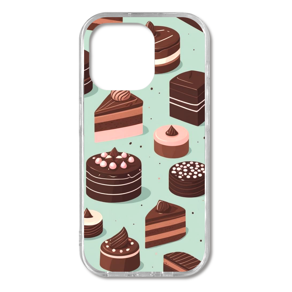 チョコレートケーキ パステル パターン iPhone15 Pro TPUケース
