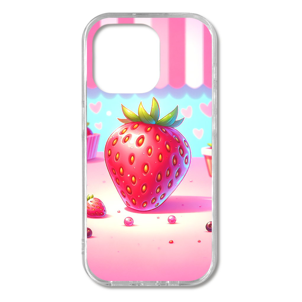ストロベリー　パステル　ハート　iPhone15 Pro TPUケース