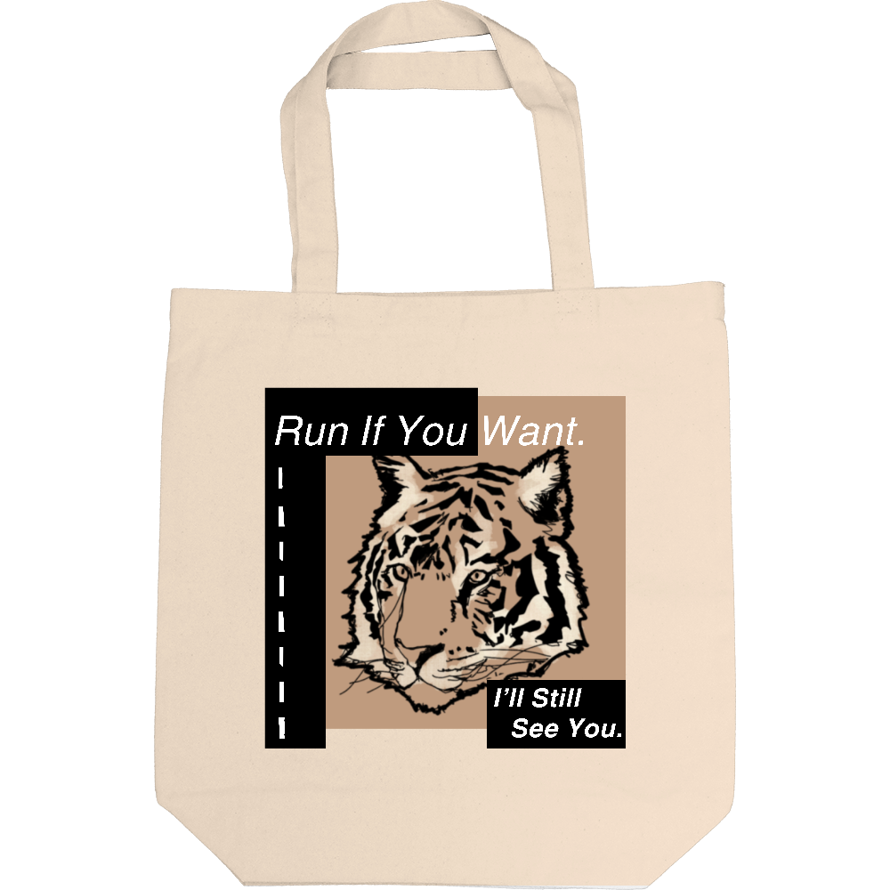 トートバッグ タイガー｜A4収納｜厚手キャンバス｜綿100%｜シンプルデザイン｜虎｜通勤 通学