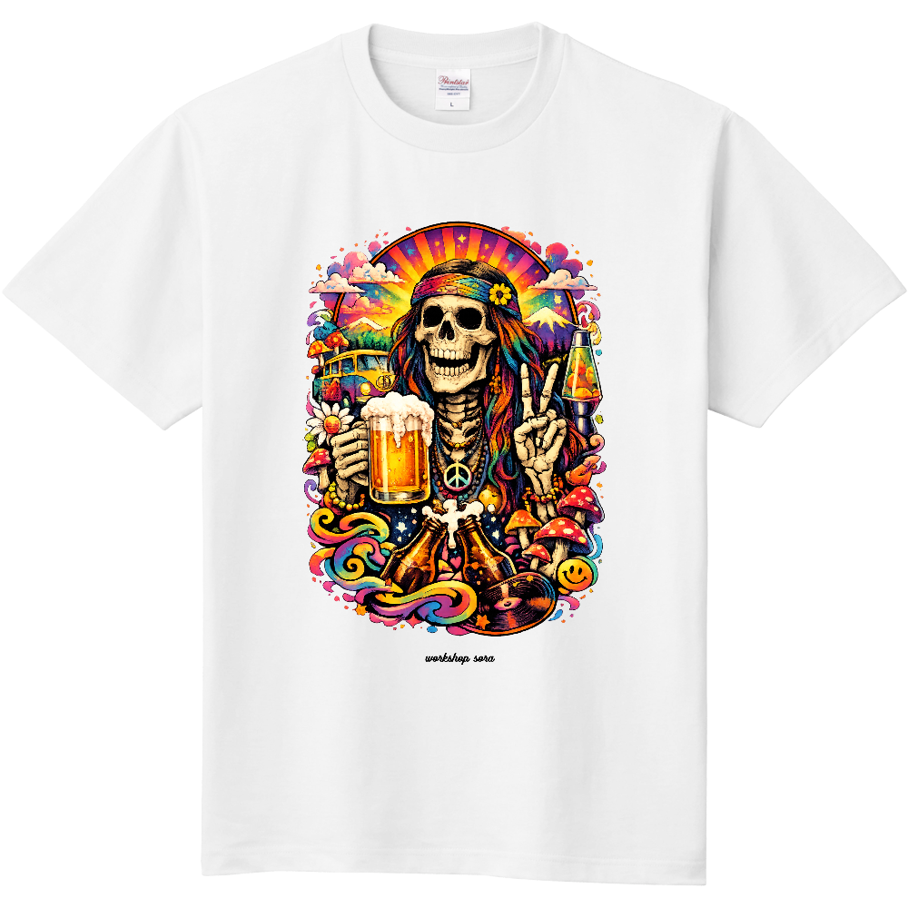 Peace, Love & Cold Beer Tシャツ