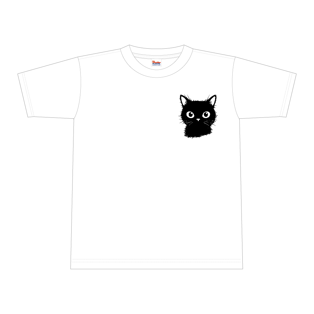 Climbing Cat – 黒猫シルエットTシャツ（ホワイト）