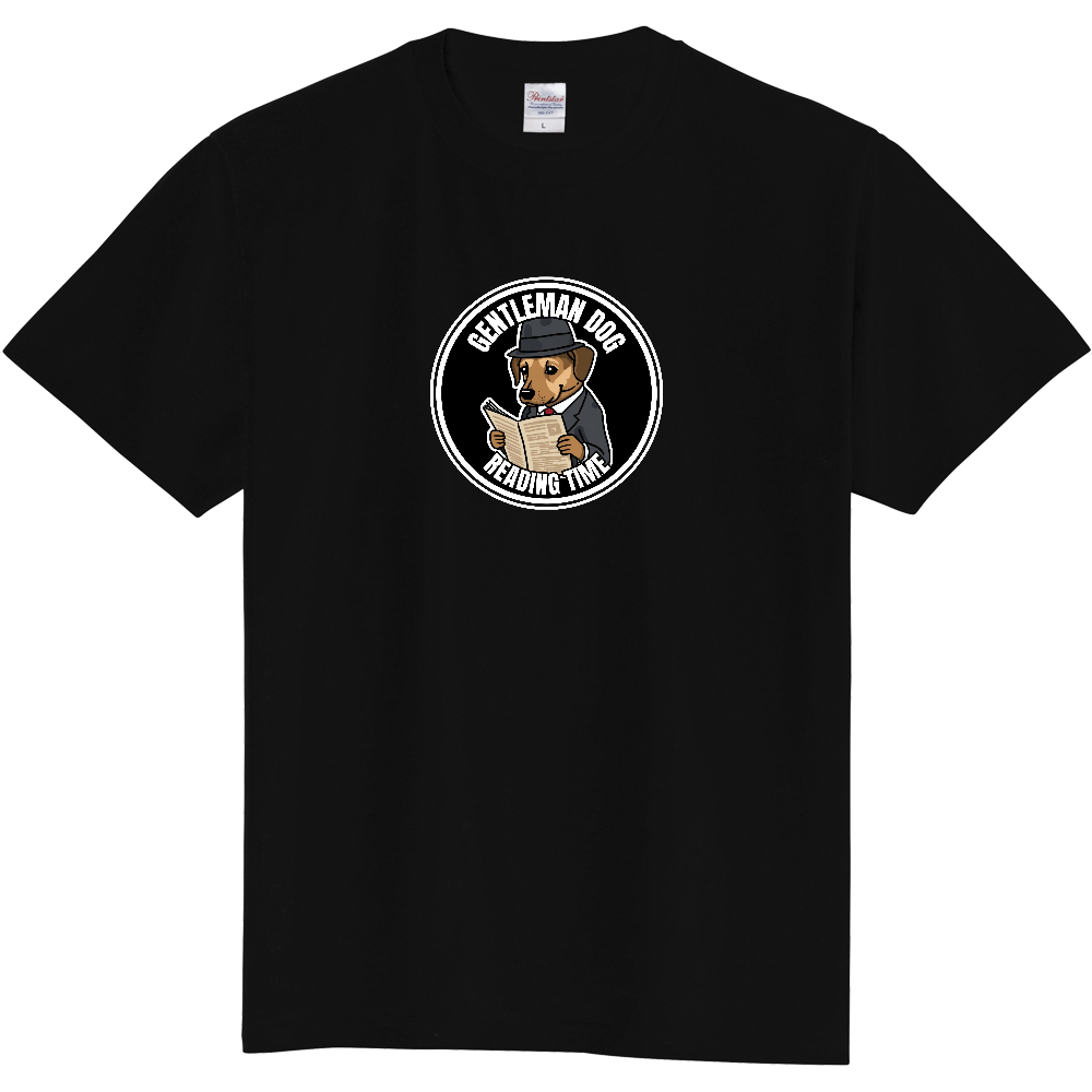 GENTLEMAN DOGロゴ-紳士犬-(ブラック2白文字)