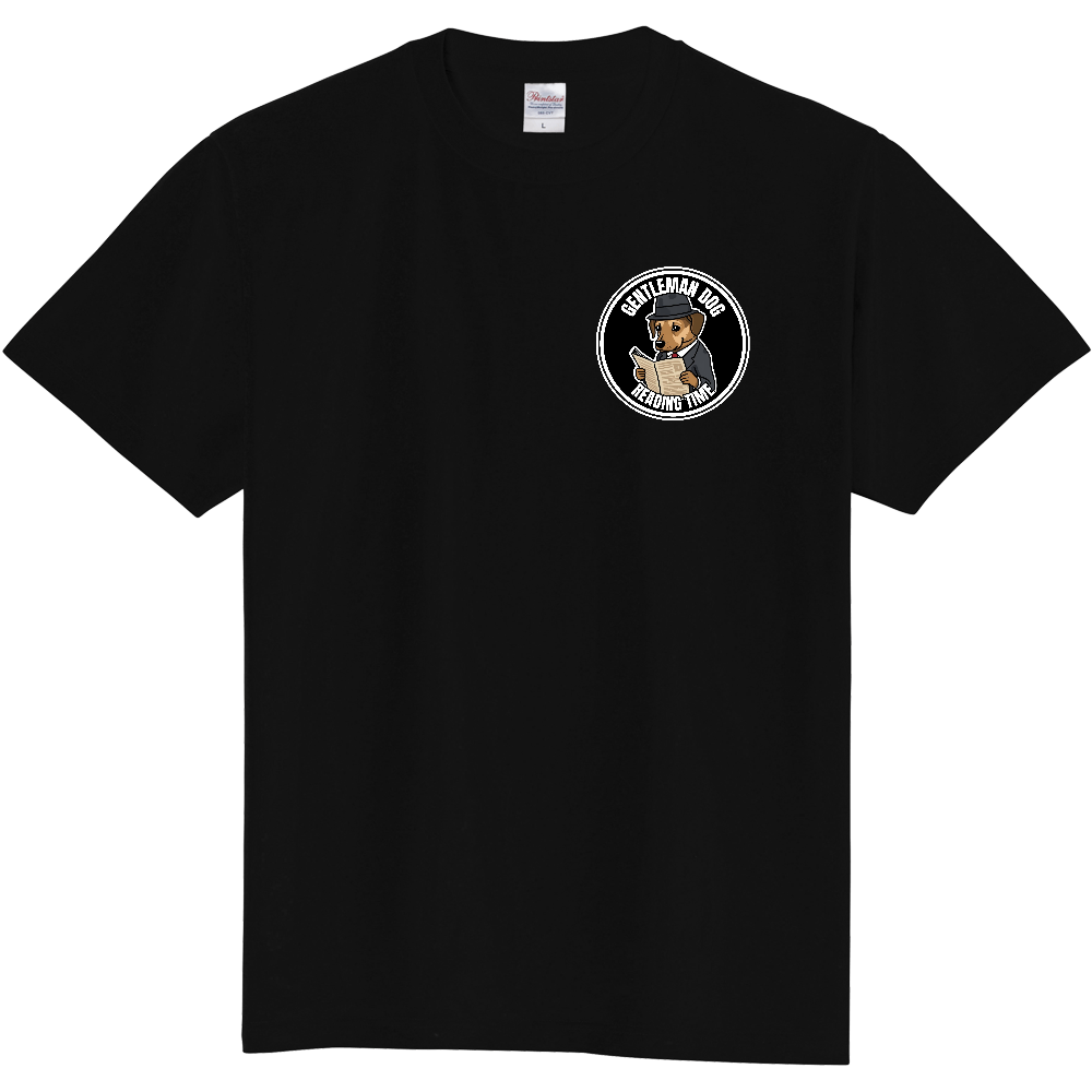 GENTLEMAN DOGロゴ-紳士犬-(ブラック2白文字)ワンポイント