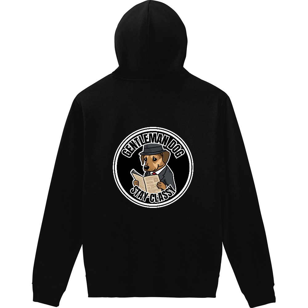 GENTLEMAN DOGロゴ-紳士犬-(白文字)パーカー