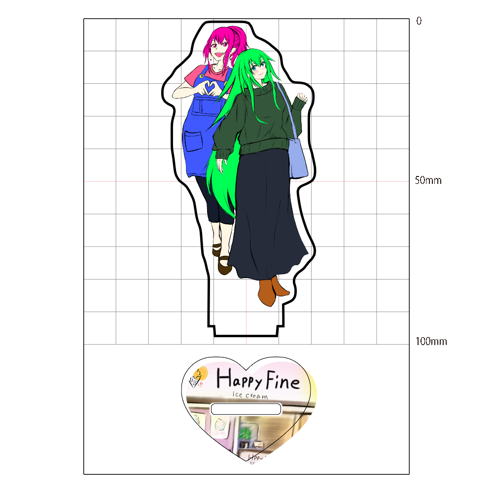 ヒロインズアクリルスタンド　ユザナ&ハレルヤ　HappyFine特別版