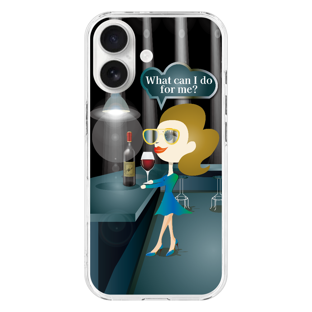 Q005　word『what...』 iPhone17 (透明)(ハードケース)｜PLATA