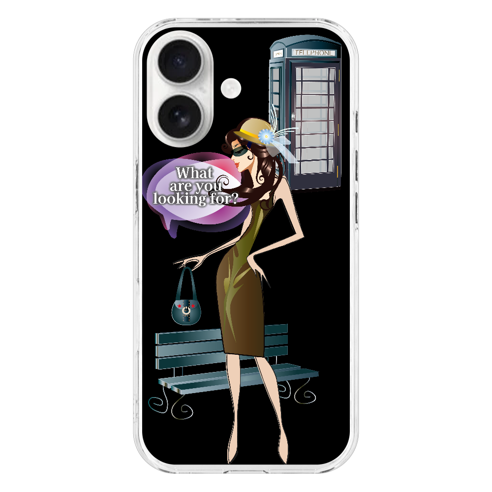 Q006 word『何を...』 iPhone17 (透明)(ハードケース)|PLATA