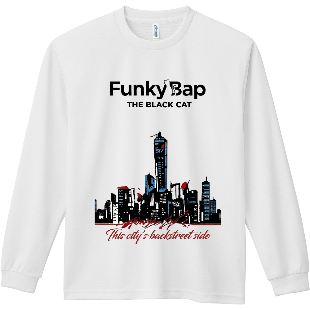 FunkyBap The Black Catドライ長袖Ｔシャツ