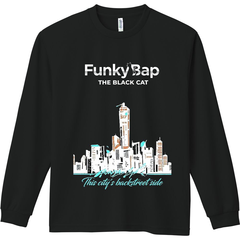 FunkyBap The Black Catドライ長袖Ｔシャツ