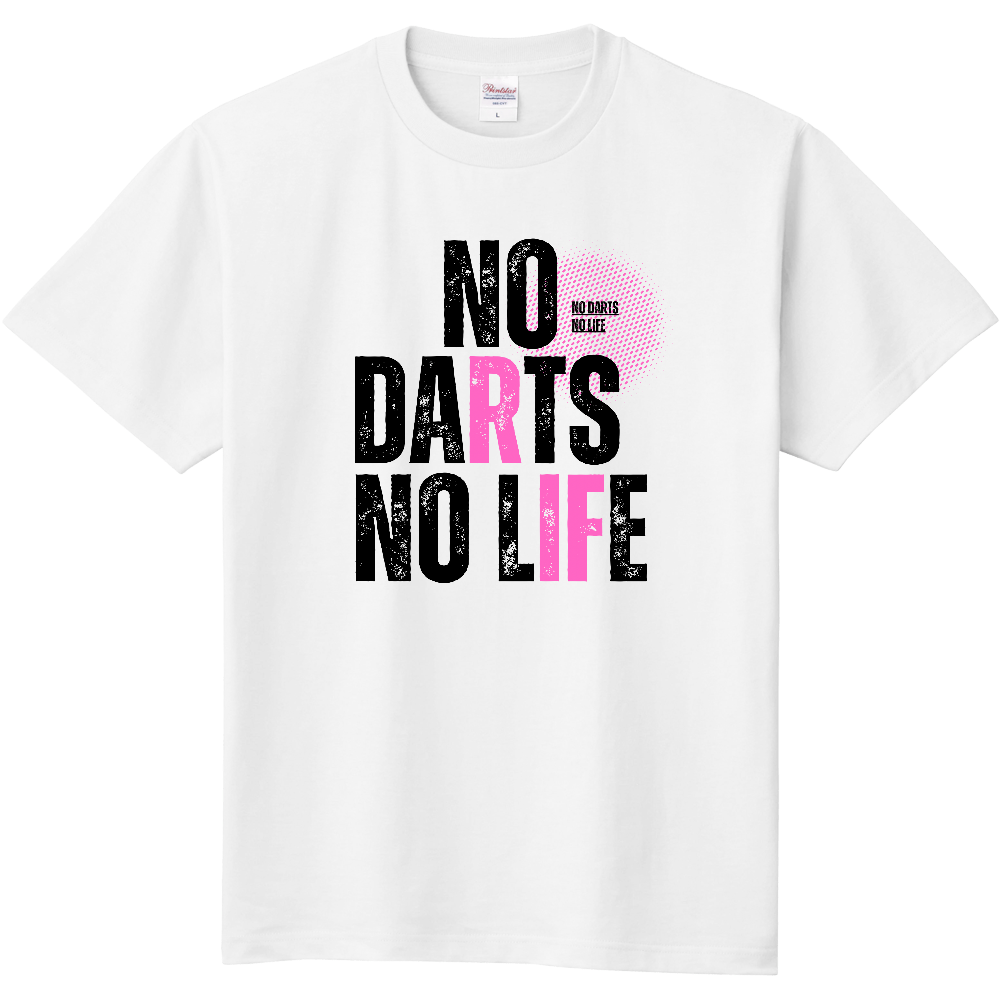 【NO DARTS NO LIFE】ヴィンテージ風 タイポグラフィ Tシャツ