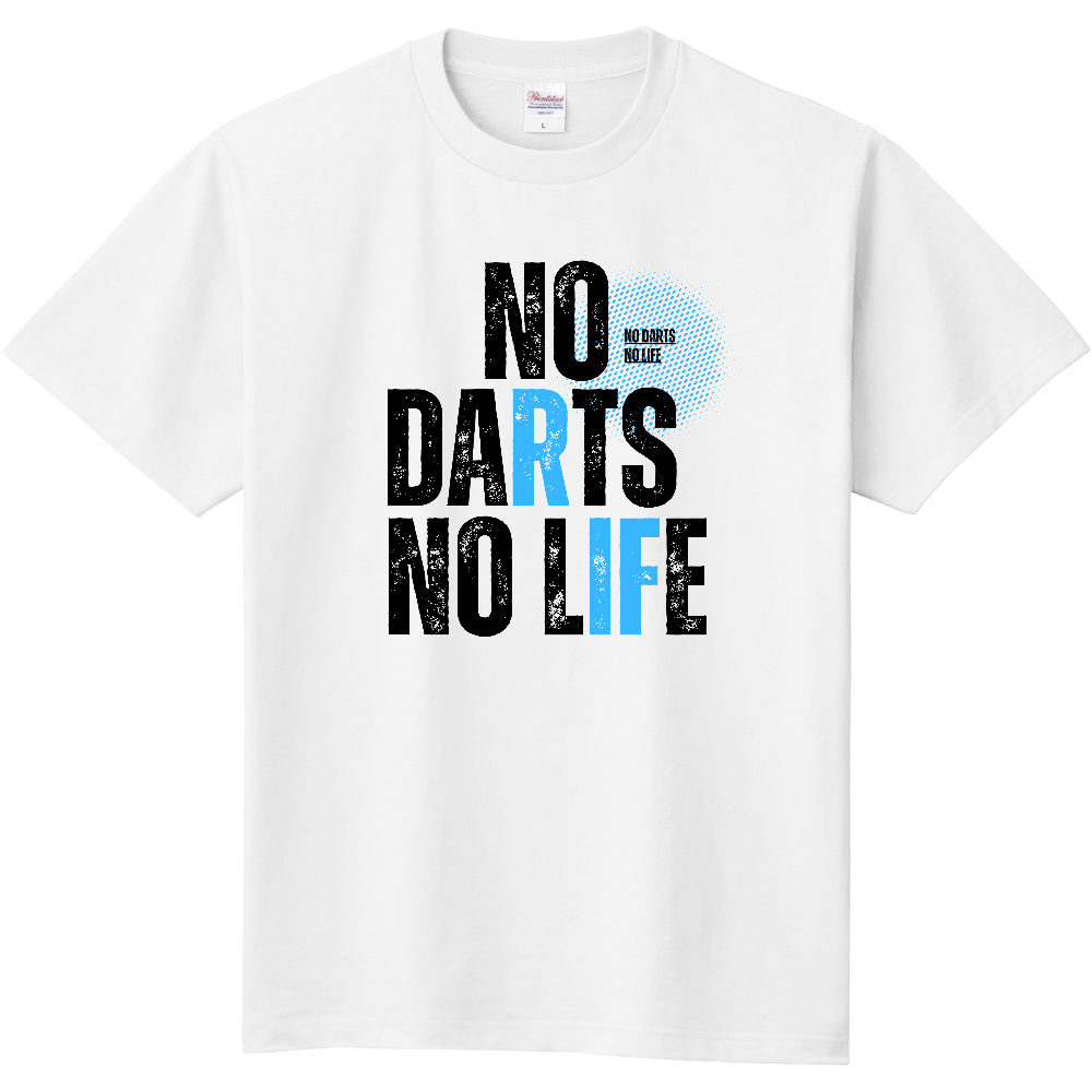 【NO DARTS NO LIFE】ヴィンテージ風 タイポグラフィ Tシャツ