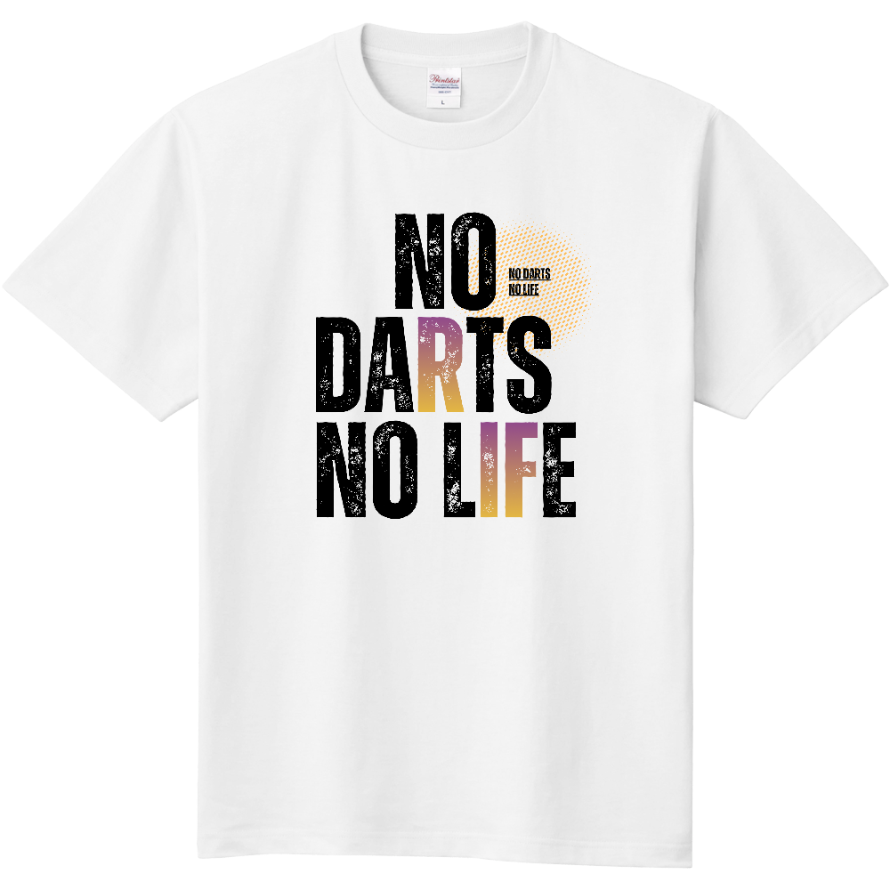 【NO DARTS NO LIFE】ヴィンテージ風 タイポグラフィ Tシャツ