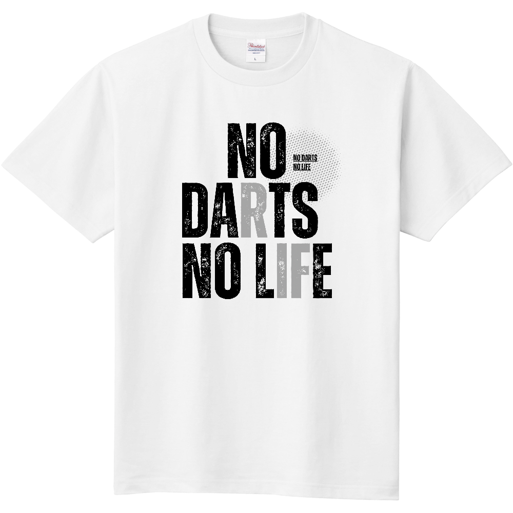【NO DARTS NO LIFE】ヴィンテージ風 タイポグラフィ Tシャツ