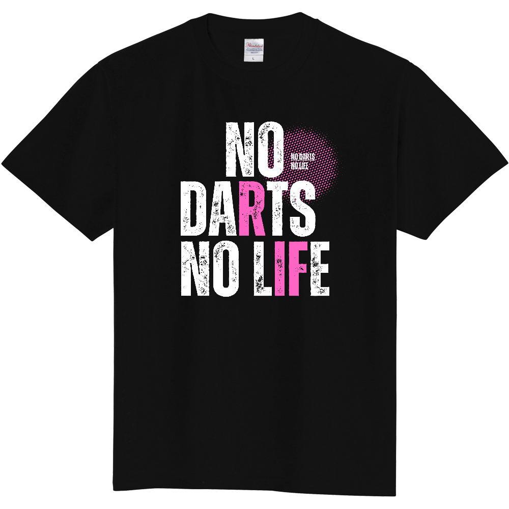 【NO DARTS NO LIFE】ヴィンテージ風 タイポグラフィ Tシャツ