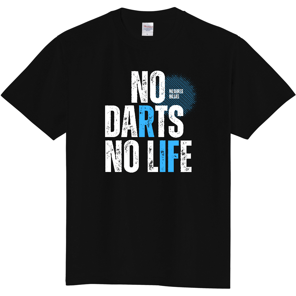 【NO DARTS NO LIFE】ヴィンテージ風 タイポグラフィ Tシャツ