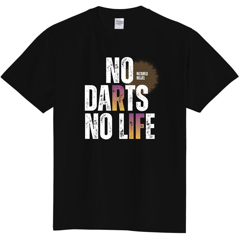 【NO DARTS NO LIFE】ヴィンテージ風 タイポグラフィ Tシャツ