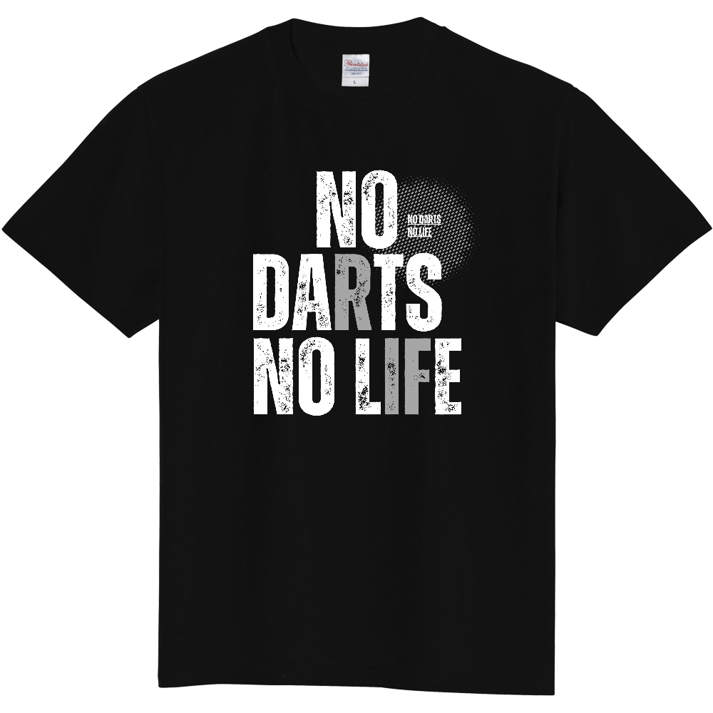 【NO DARTS NO LIFE】ヴィンテージ風 タイポグラフィ Tシャツ