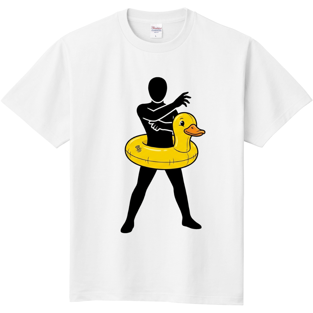 アヒル浮き輪ポーズ 5.6oz スタンダードTシャツ