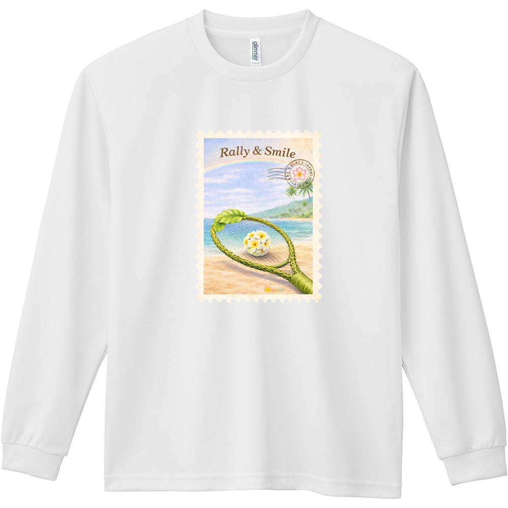 想い出の切手風　テニスTシャツ