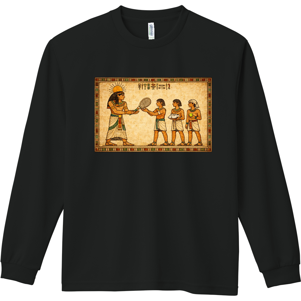 古代エジプトの壁画風　テニスTシャツ