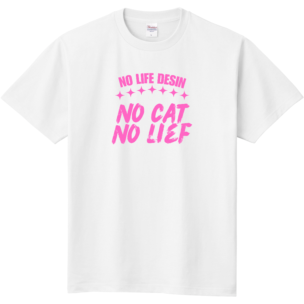 NO CAT NO LIFE】HAND-PRINT STYLE / メッセージ・グラフィックTシャツ 