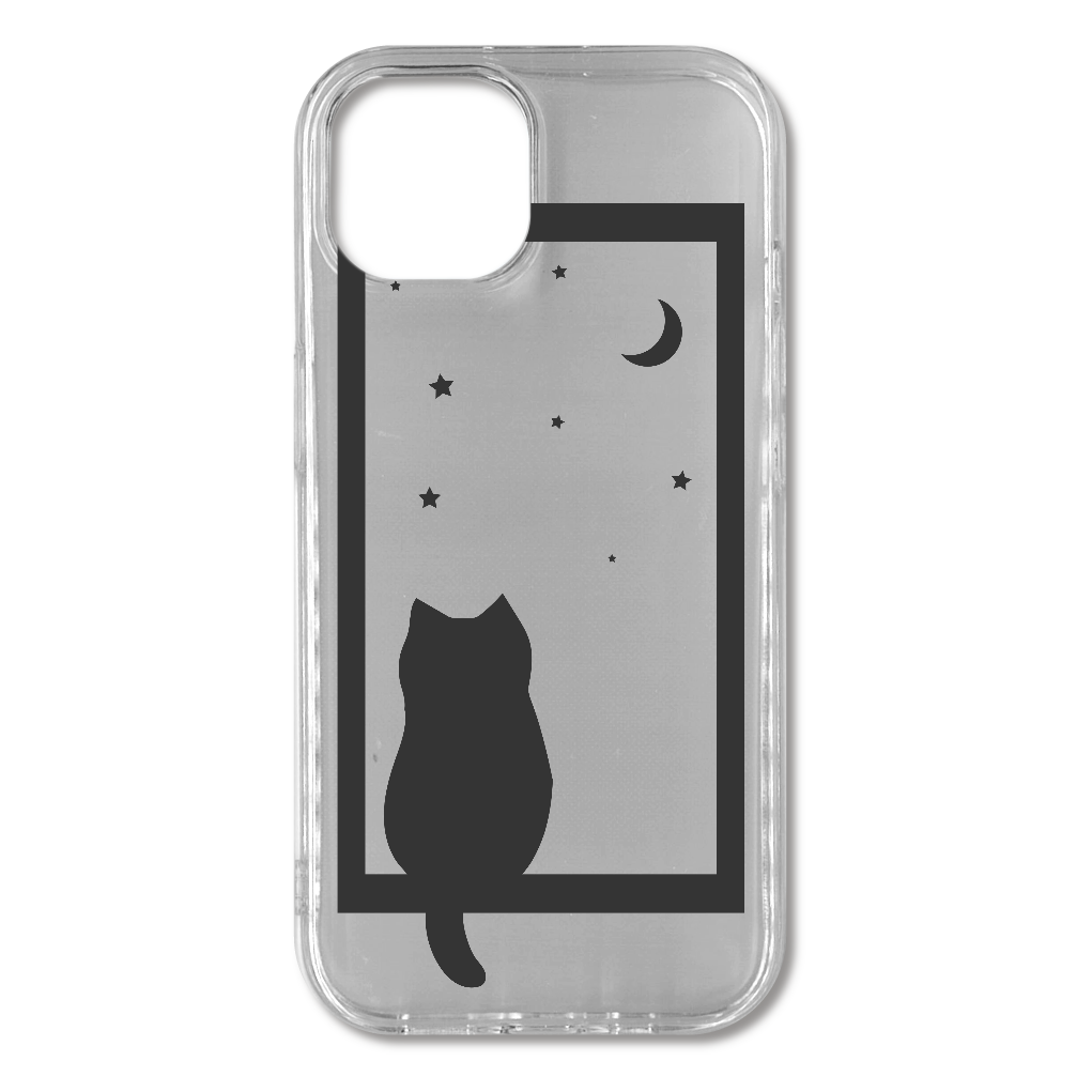 まどからつきをみあげるねこ1