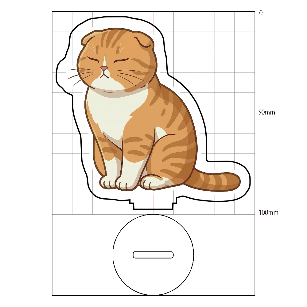 スコティッシュフォールド(お座り)アクリルスタンド 毛色カスタム