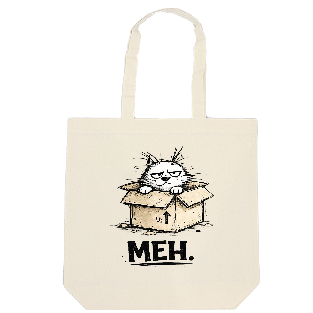 箱猫トートバッグ｜気だるい表情がかわいい猫デザイン