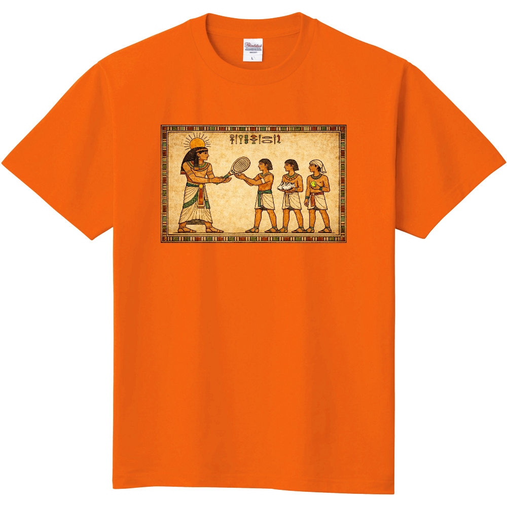 古代エジプトの壁画風　テニスTシャツ