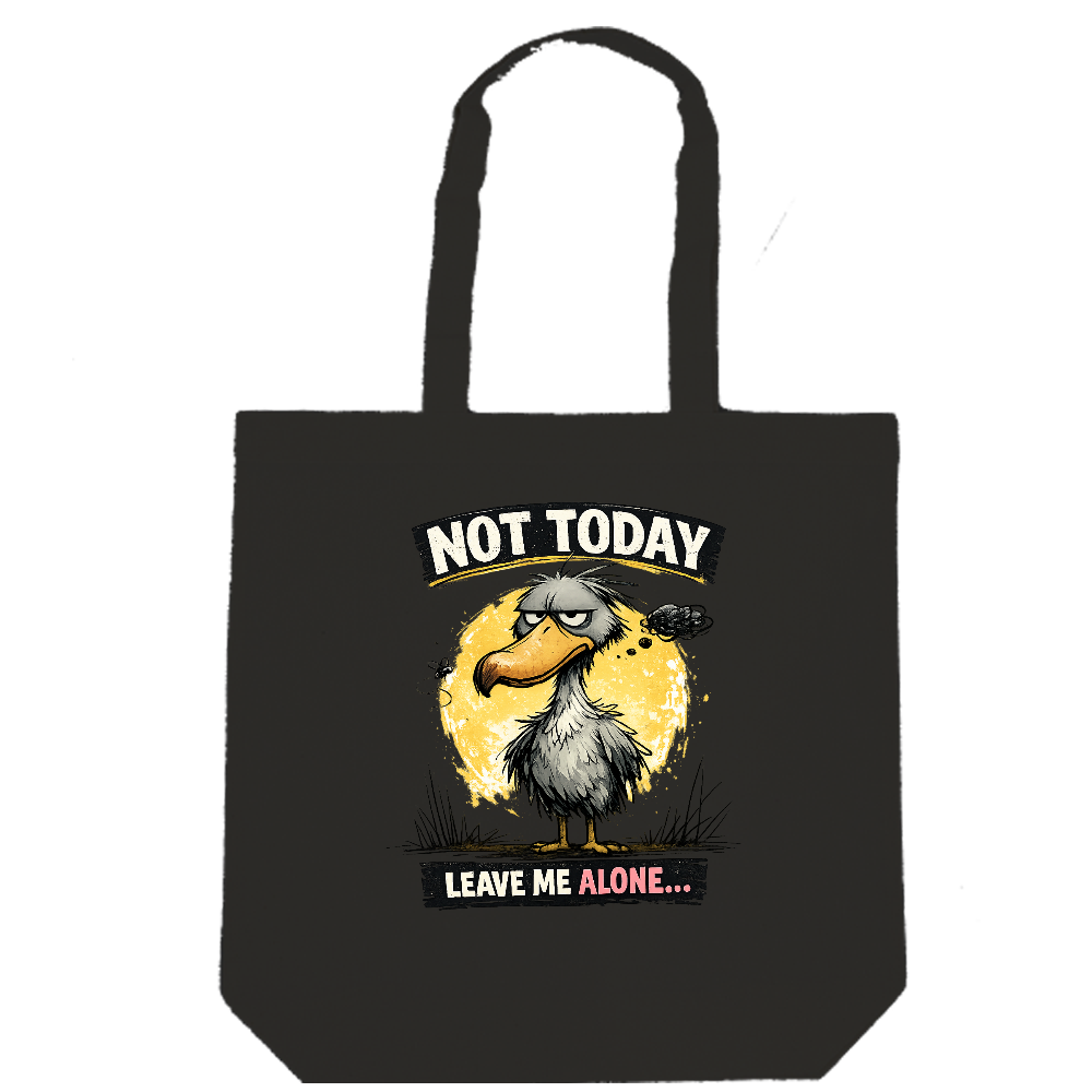 ハシビロコウトートバッグ｜NOT TODAY LEAVE ME ALONE デザイン