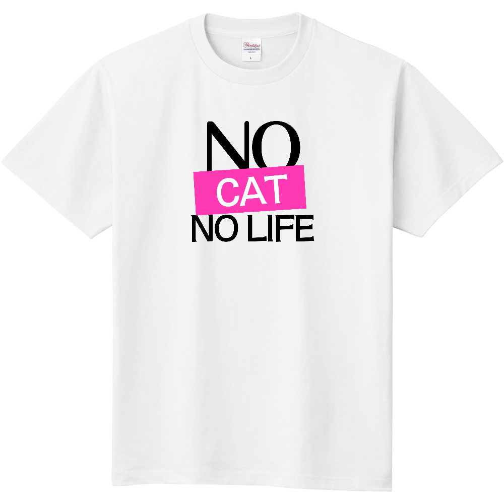 【NO CAT NO LIFE】COLOR BLOCK MESSAGE T-SHIRT / ソリッド・タイポグラフィTシャツ