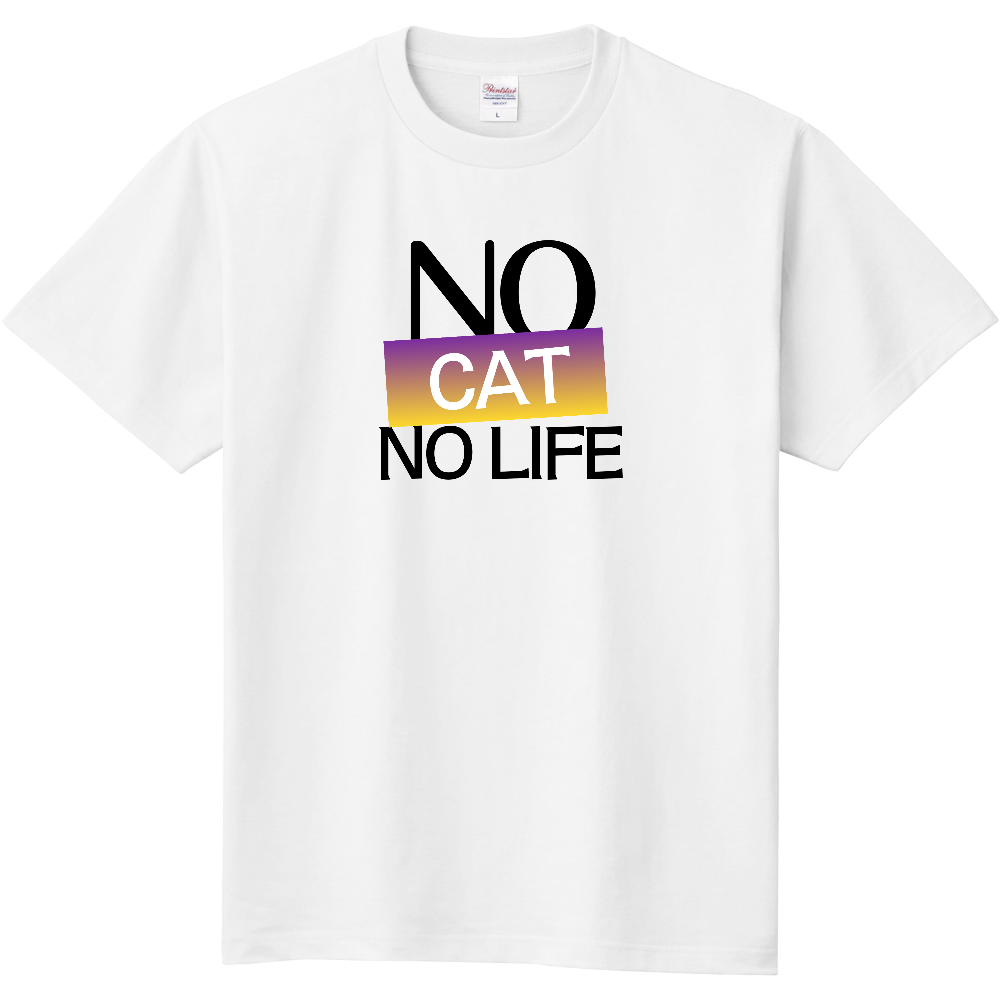 【NO CAT NO LIFE】COLOR BLOCK MESSAGE T-SHIRT / ソリッド・タイポグラフィTシャツ