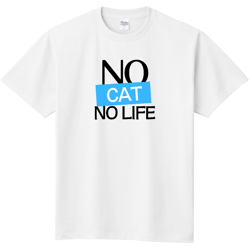 【NO CAT NO LIFE】COLOR BLOCK MESSAGE T-SHIRT / ソリッド・タイポグラフィTシャツ