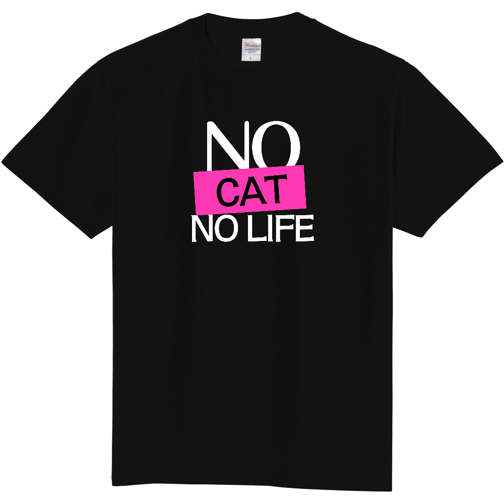 【NO CAT NO LIFE】COLOR BLOCK MESSAGE T-SHIRT / ソリッド・タイポグラフィTシャツ
