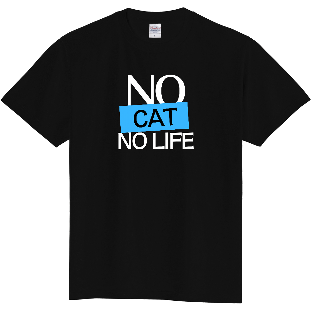 【NO CAT NO LIFE】COLOR BLOCK MESSAGE T-SHIRT / ソリッド・タイポグラフィTシャツ
