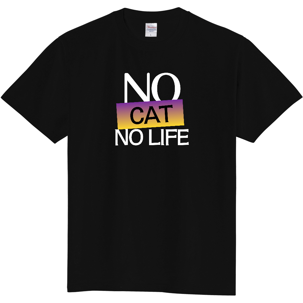 【NO CAT NO LIFE】COLOR BLOCK MESSAGE T-SHIRT / ソリッド・タイポグラフィTシャツ