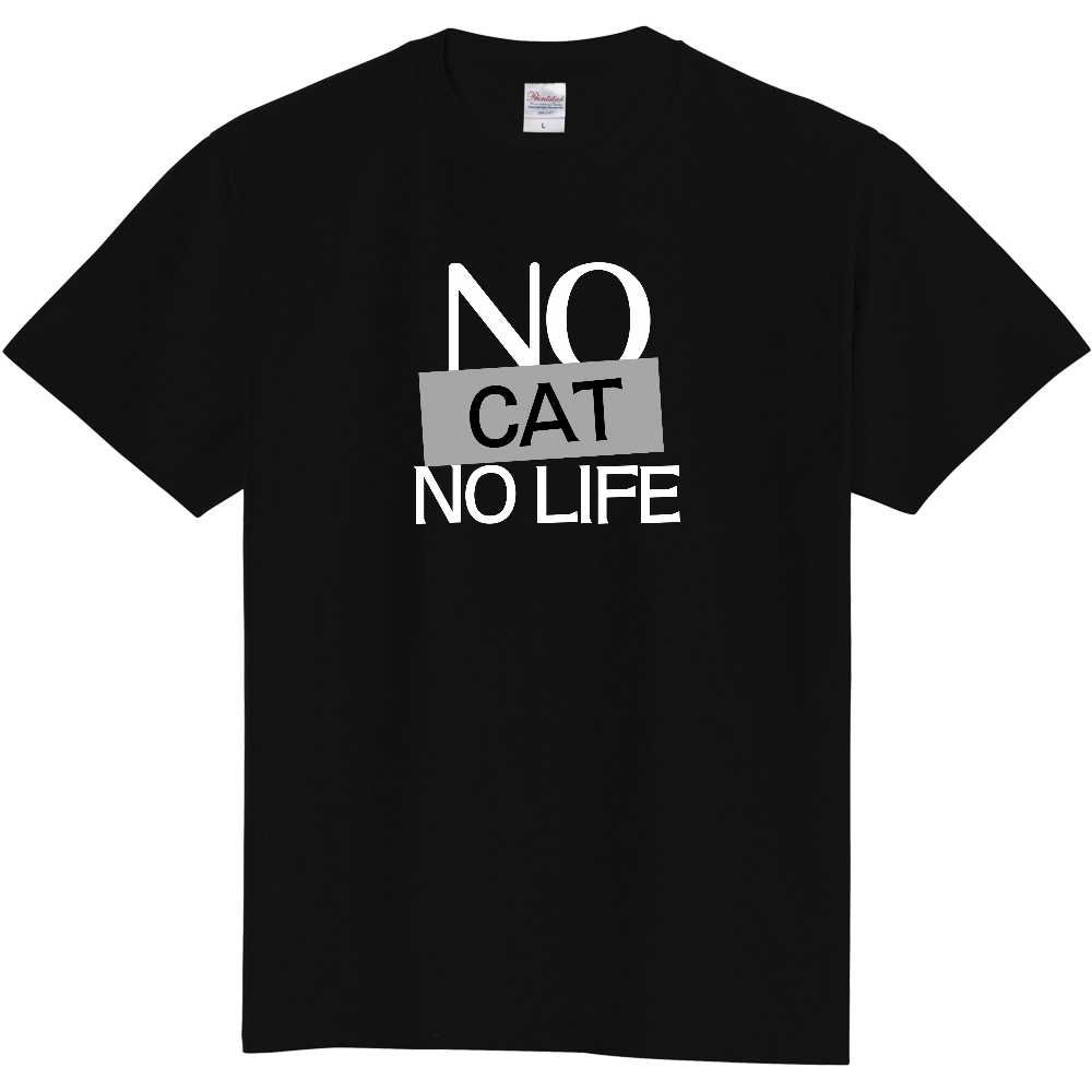 【NO CAT NO LIFE】COLOR BLOCK MESSAGE T-SHIRT / ソリッド・タイポグラフィTシャツ
