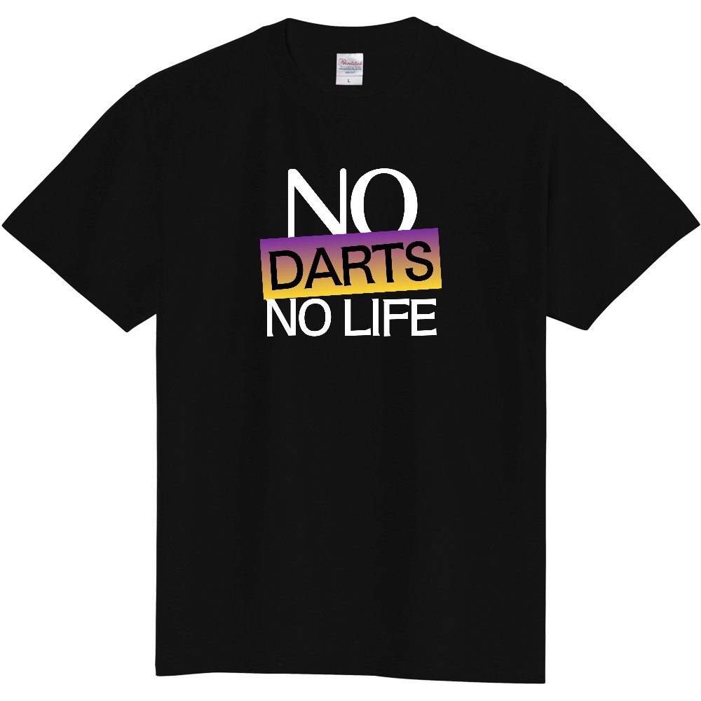 【NO DARTS NO LIFE】COLOR BLOCK MESSAGE T-SHIRT / ソリッド・タイポグラフィTシャツ